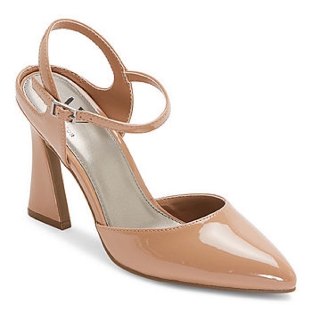 Patent Leather Ankle Strap Heels 
Worthington Pumps 7.5 M in box Camel